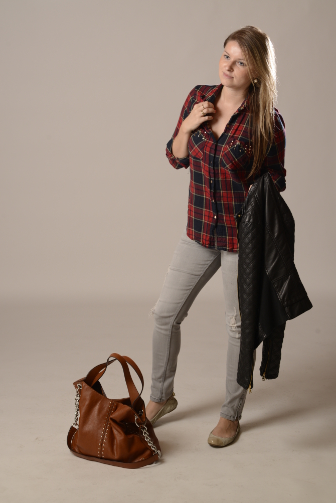 plaid leather studio high gloss finish
